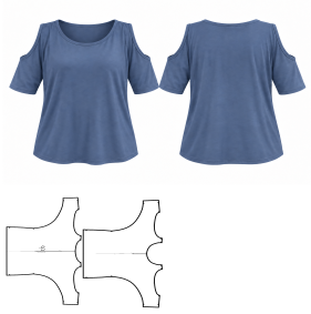Moldes de confeccion para DAMAS Remeras Remera 686
